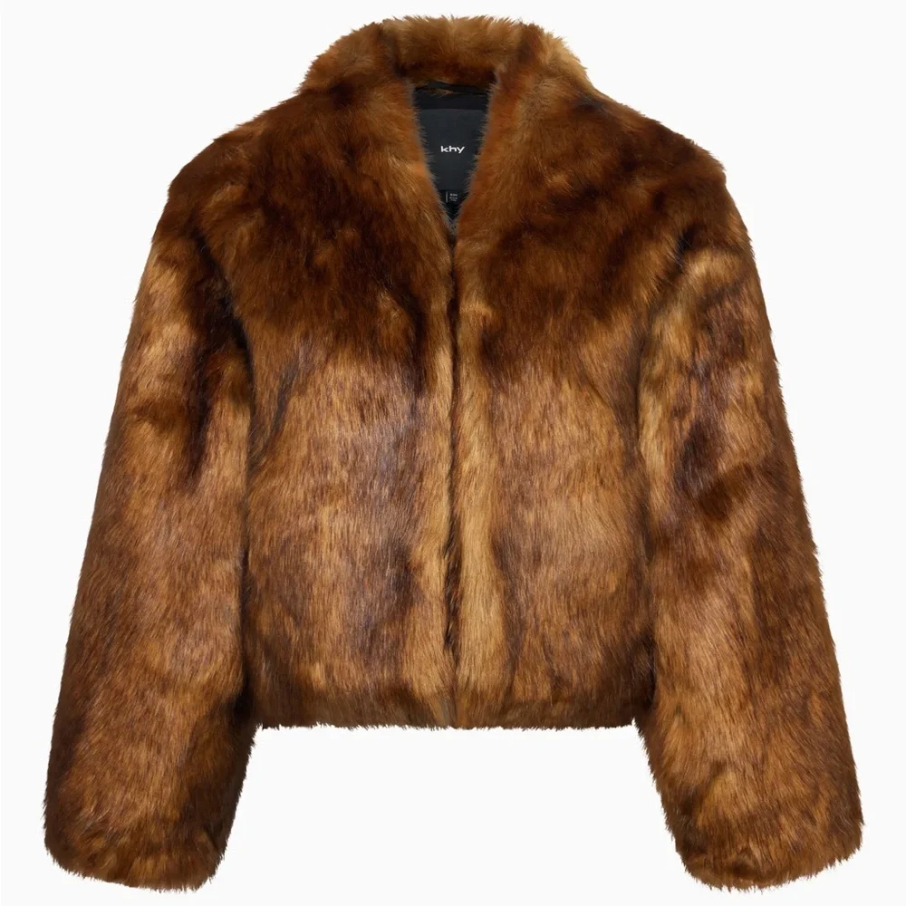 NWT KHY FAUX FUR JACKET IN CEDAR - Picture 4 of 10